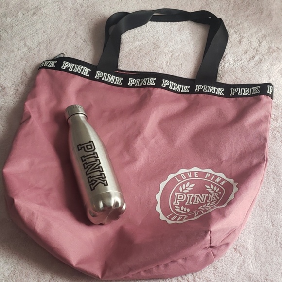 PINK Victoria's Secret Handbags - PINK Victoria's Secret Tote and Water Bottle